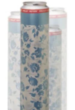 Cylindres sérigraphiques gravés d'un motif floral bleu